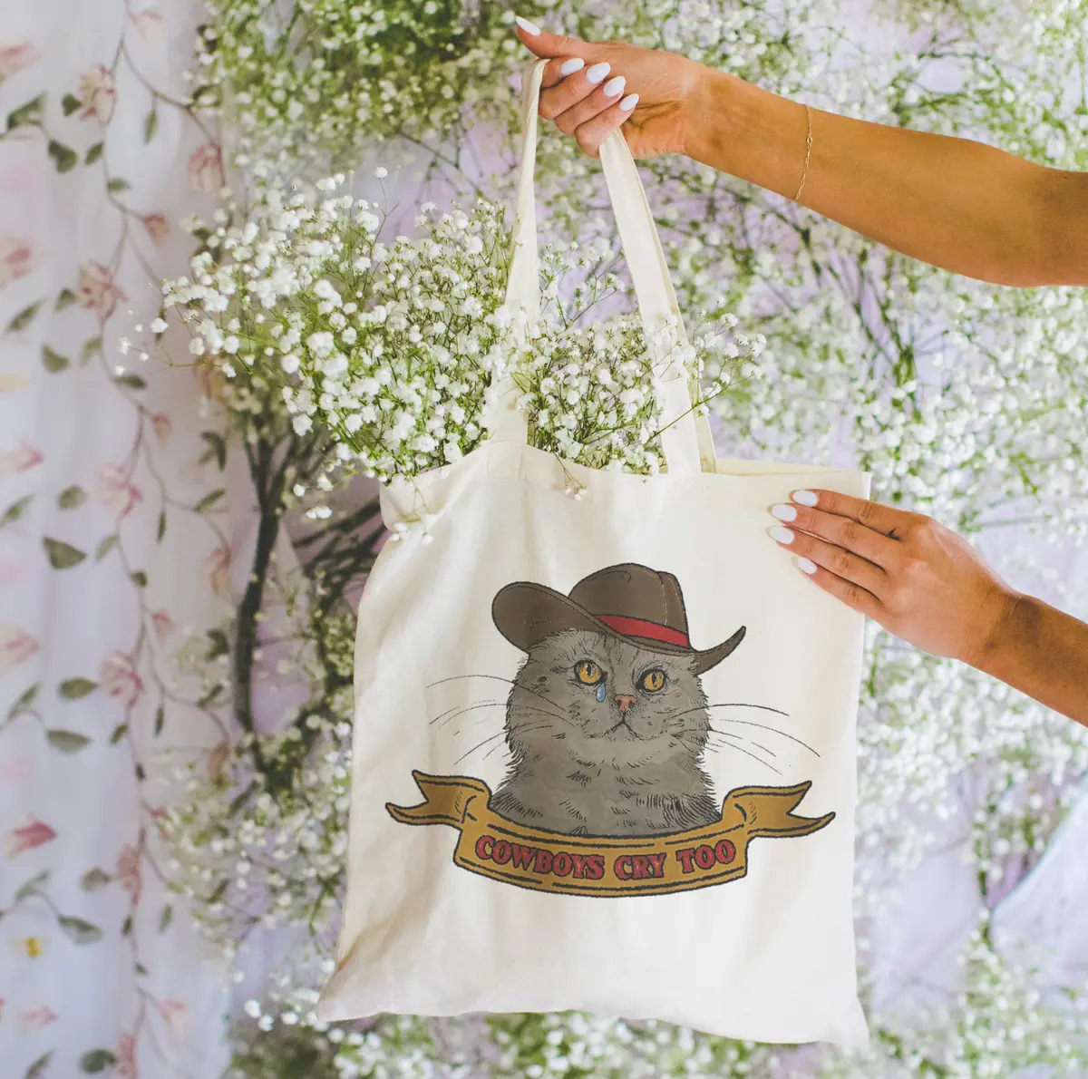 Cluster Funk Studio: Cowboys Cry Too Tote Bag 1
