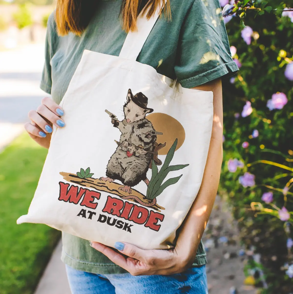 Cluster Funk Studio: Opossum Cowboy Tote Bag 1