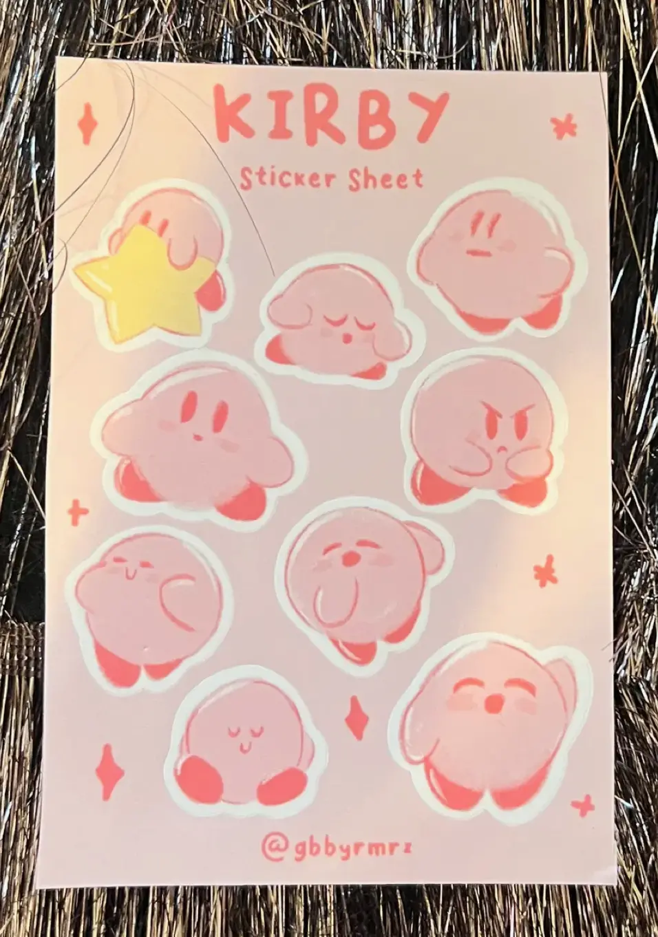 Art Of Gabby: Kirby Sticker Sheet 1