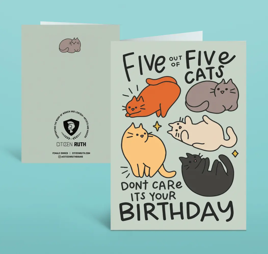 Citizen Ruth: 5 Out Of 5 Cats Greeting Card 1