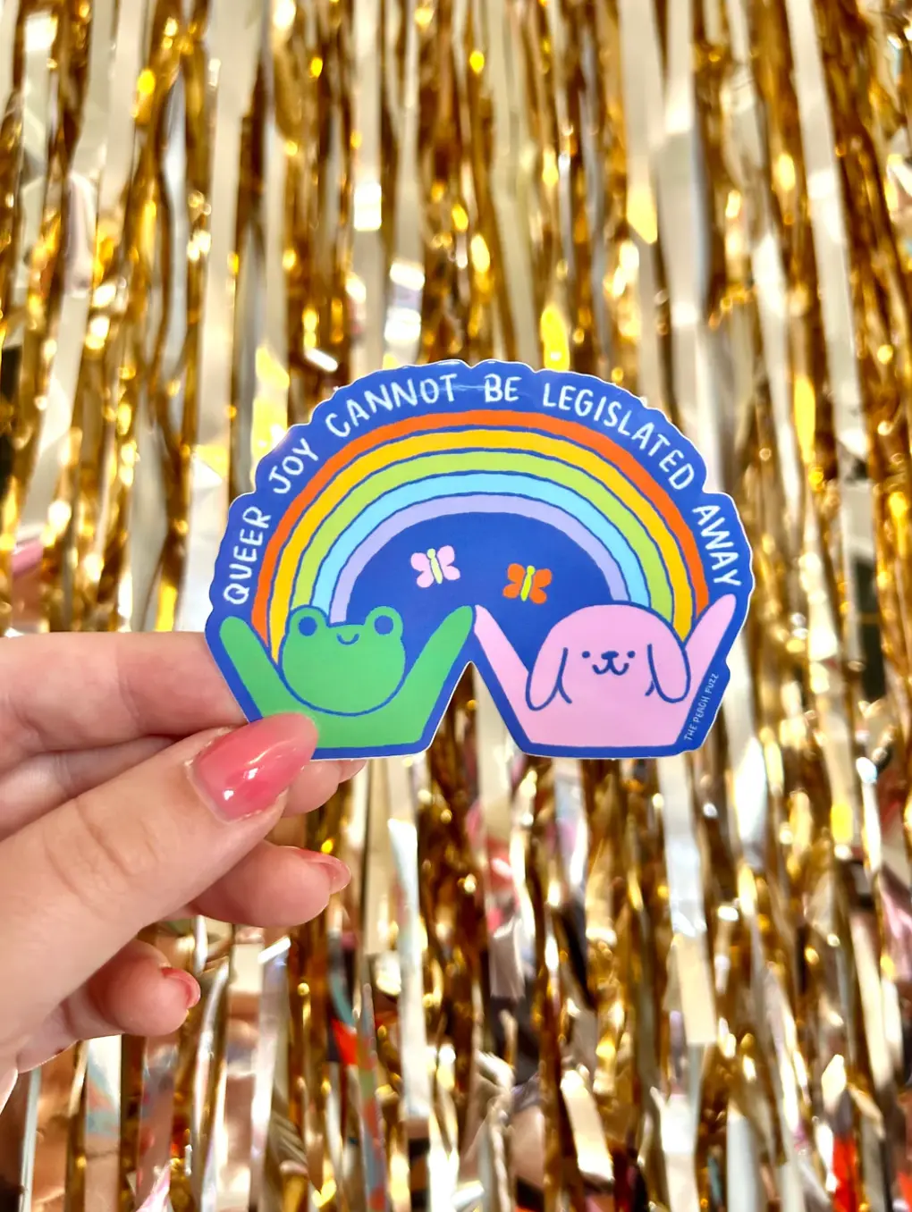 Peach Fuzz: Queer Joy Cannot Be Legislated Away Sticker 1