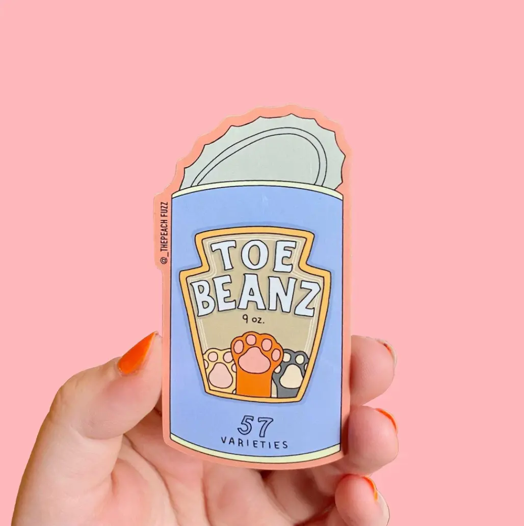 Peach Fuzz: Toe Beans Sticker 1