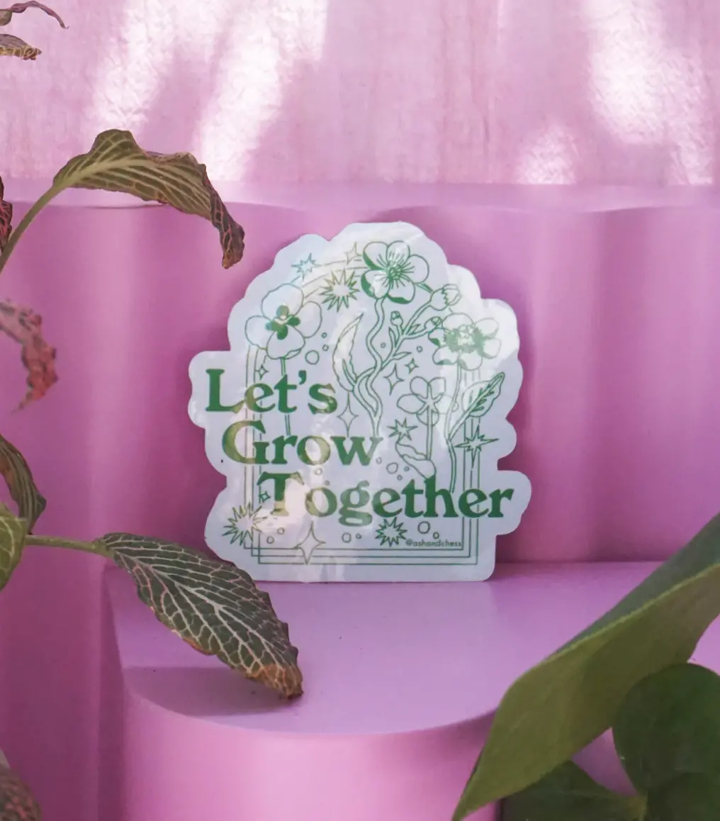 Ash + Chess: Let's Grow Together Sticker 1