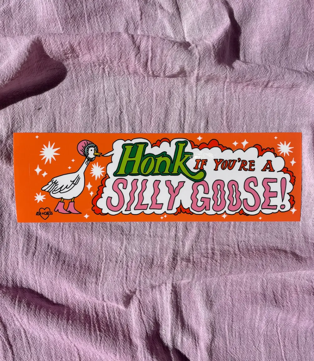 Ash + Chess: Silly Goose Bumper Sticker 1