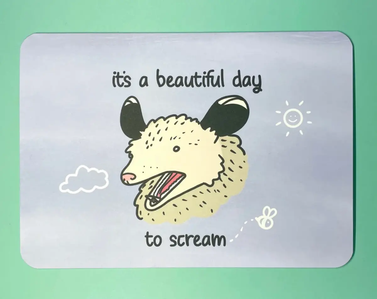 2Birds1pencil: Beautiful Day To Scream Card 1