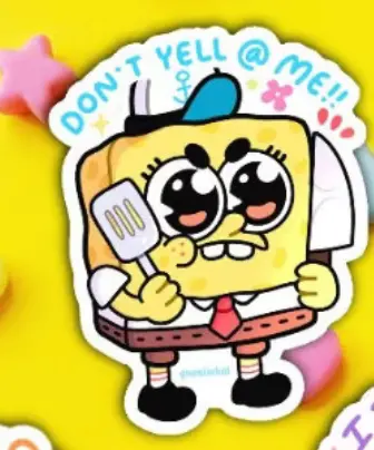 Ghostiekid: Don't Yell At Me Spongebob Sticker 1