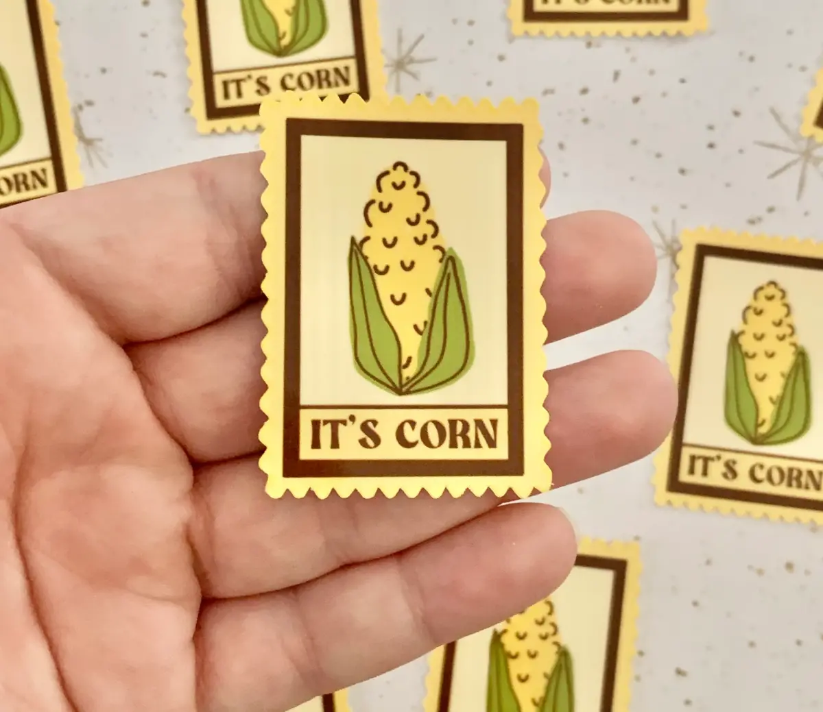 Happyish Brand: Corn Stamp Sticker 1
