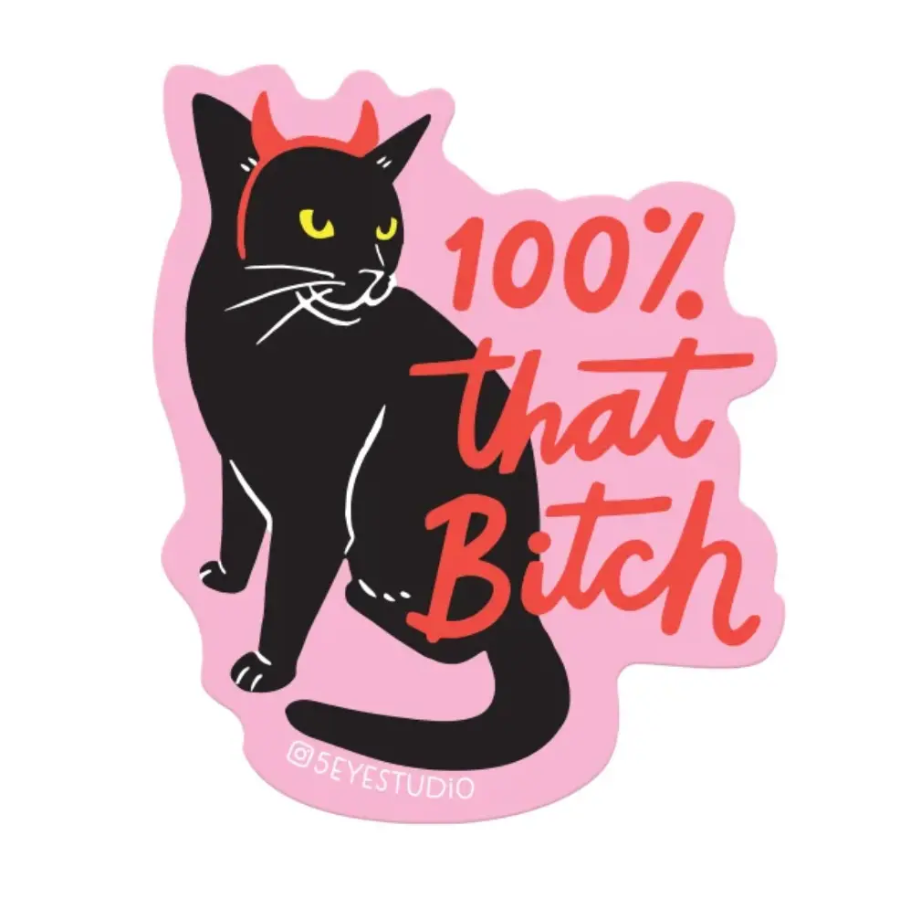 5 Eye Studio: 100 Percent That Cat Devil Sticker 1