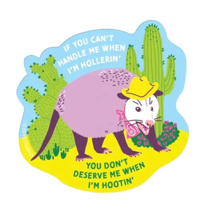 5 Eye Studio: Hootin' Hollerin' Possum Sticker 1