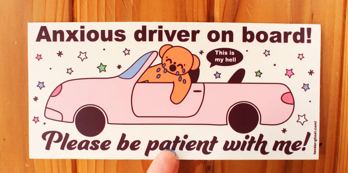Tender Ghost: Anxious Driver Bumper Sticker 1