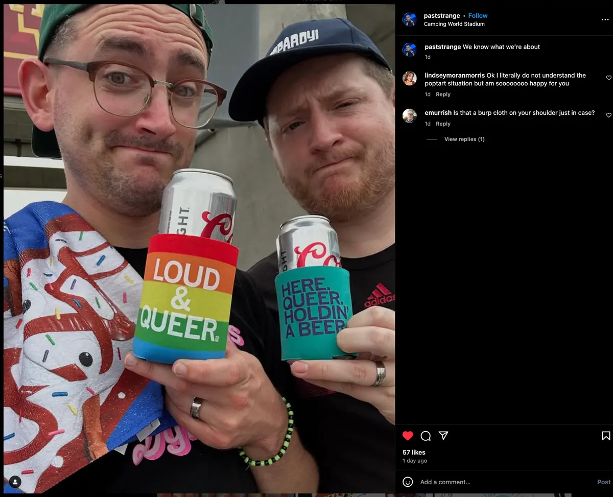 Here Queer Holdin' A Beer Can Cooler - Teal 2