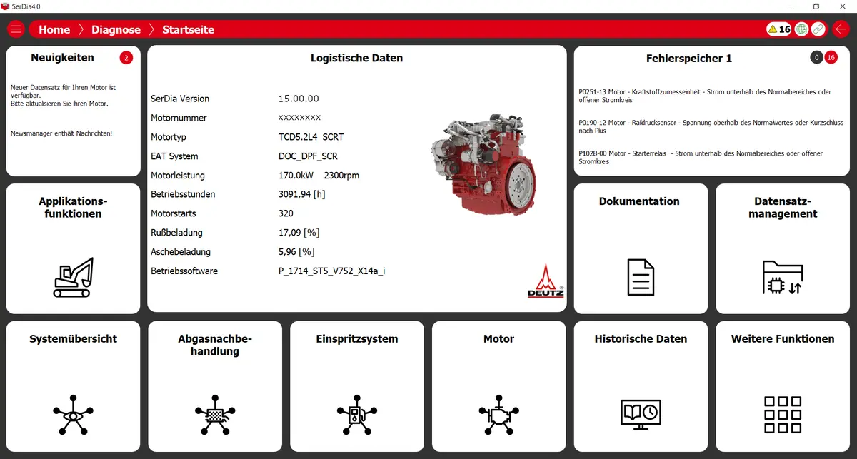 Deutz - Diagnostic Software Latest 2024 Serdia 4.0 Highest Level 6 1