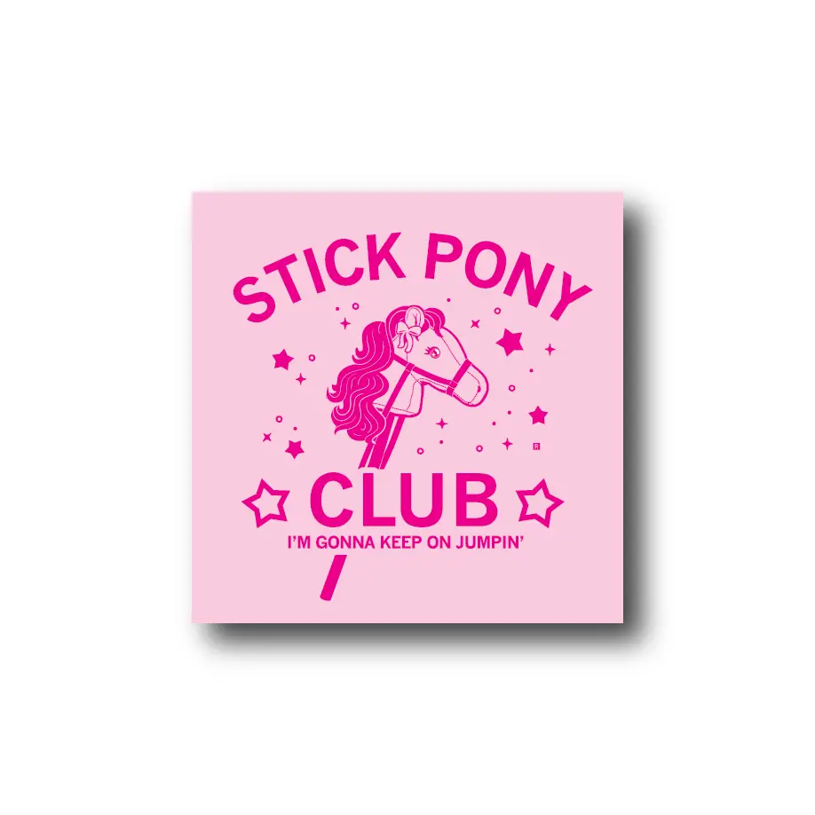 Pink Stick Pony Club Sticker 1