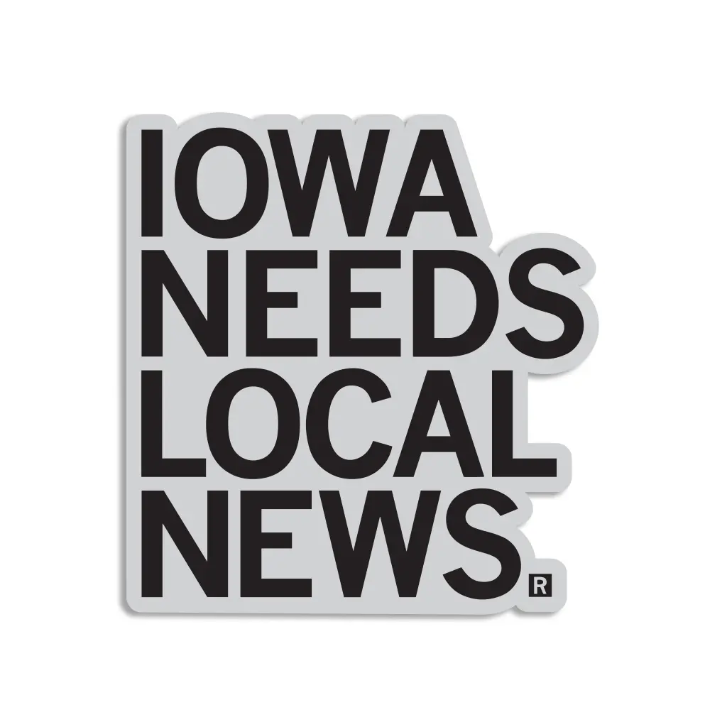 Iowa Needs Local News Die-Cut Sticker 1