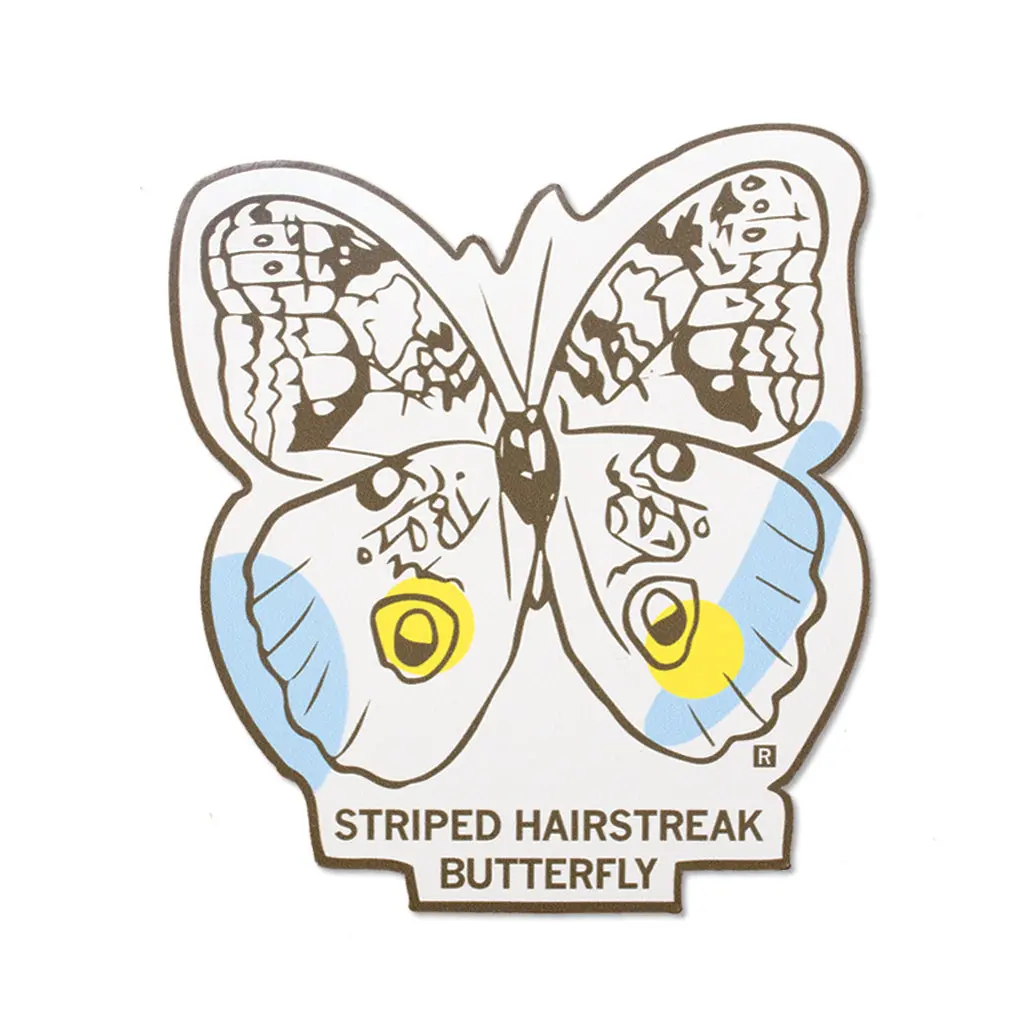 Striped Hairstreak Butterfly Die-Cut Sticker 1