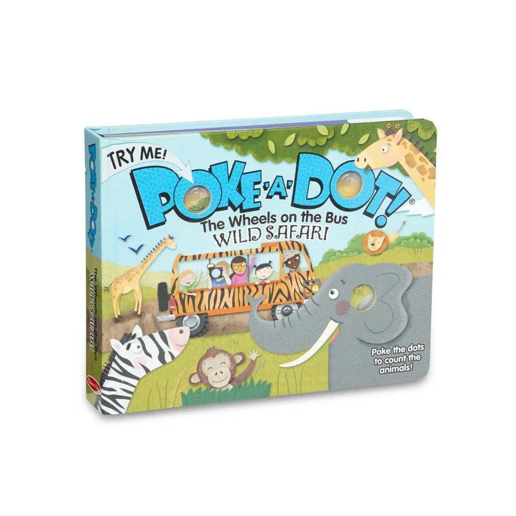 The Wheels On The Bus Wild Safari Board Book Poke-A-Dot 1