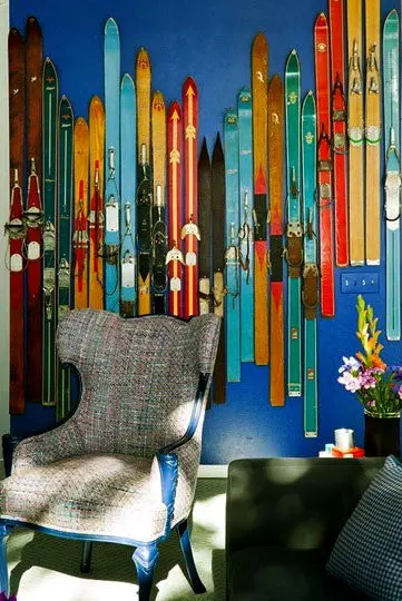 Vintage Wooden Ski Wall 2