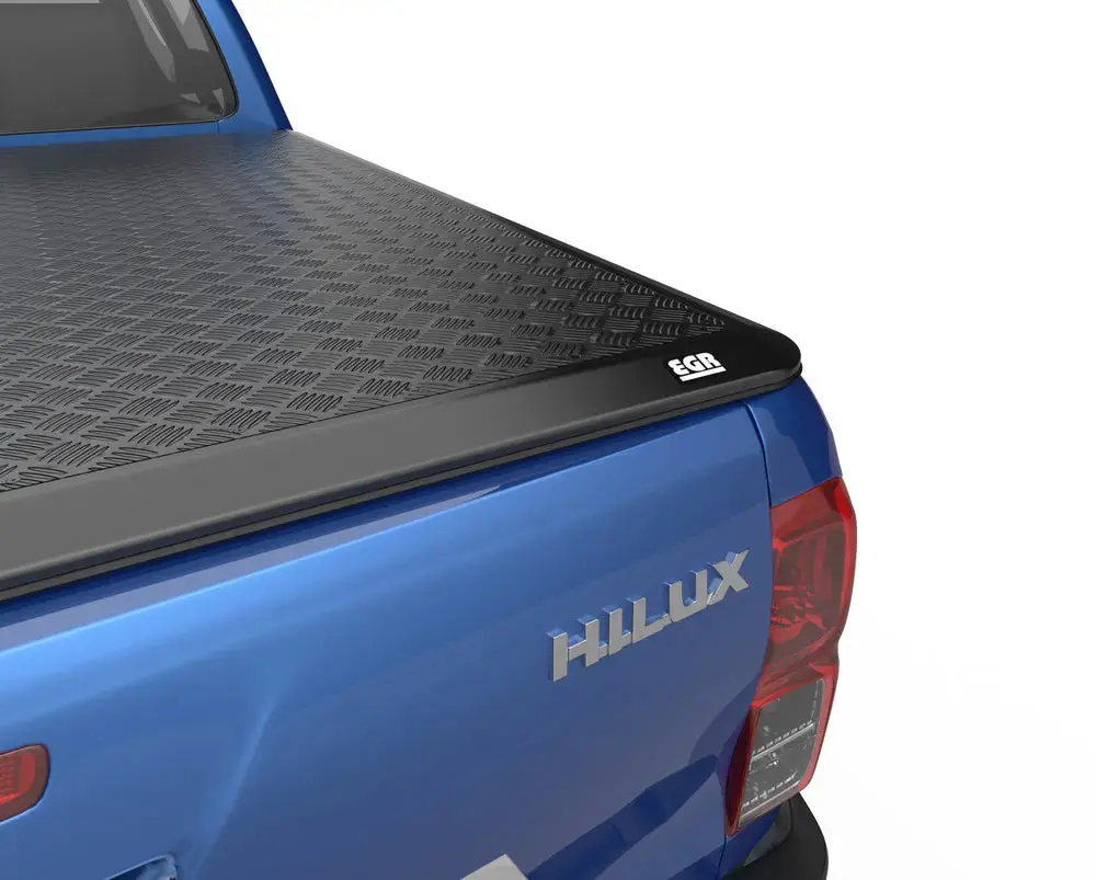 Egr Load Shield Hard Lid (Black Checker Plate) Toyota Hilux 2015- Dual Cab A-Deck 1