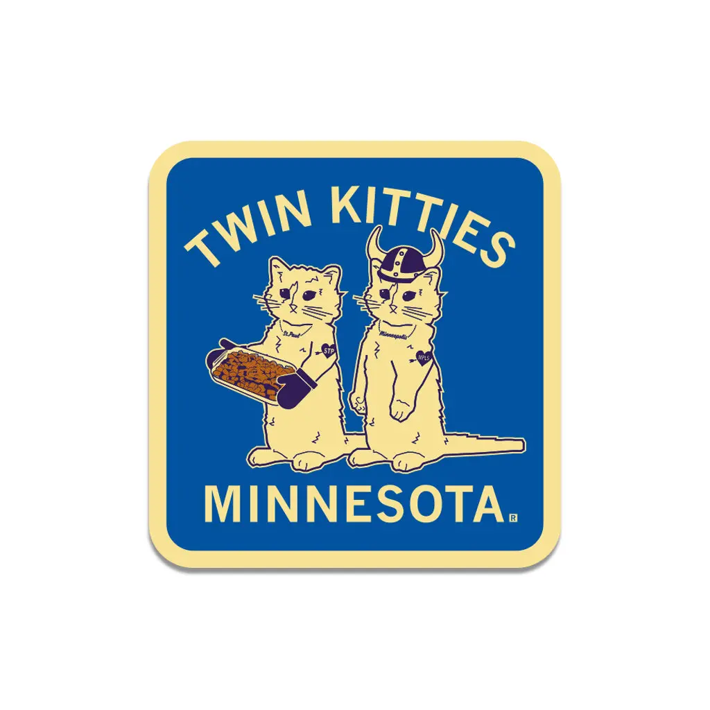 Twin Kitties Die-Cut Sticker 1