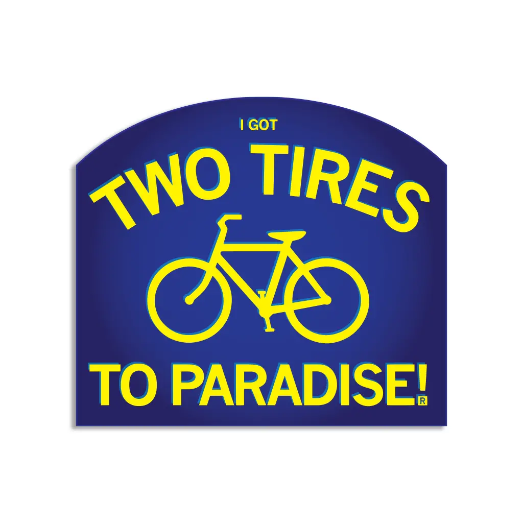 Two Tires To Paradise Die-Cut Sticker 1
