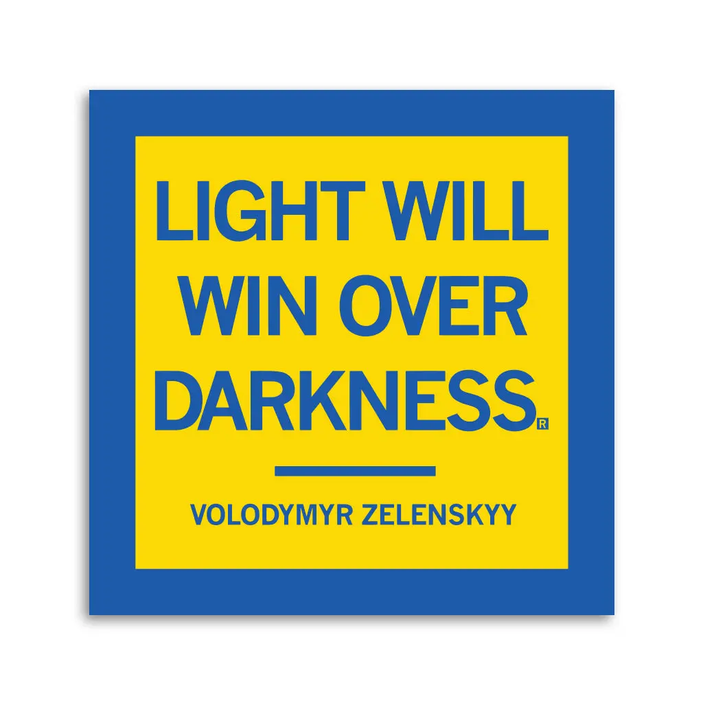 Zelenskyy: Win Over Darkness Quote Sticker 1