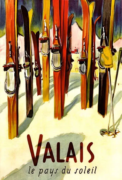 Vintage Ski Poster - Valias 1