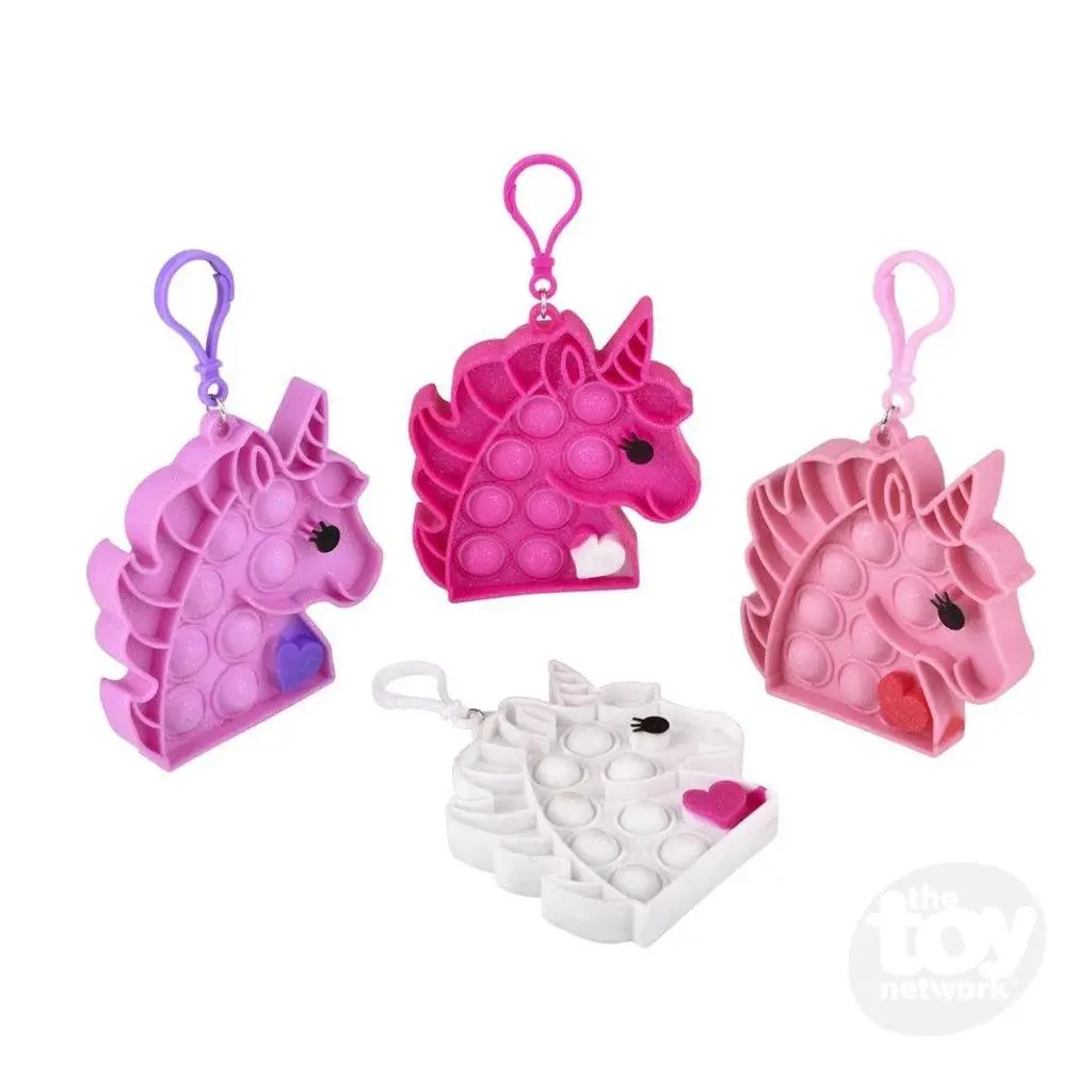 Valentine Unicorn Bubble Popper Clip Assorted 1