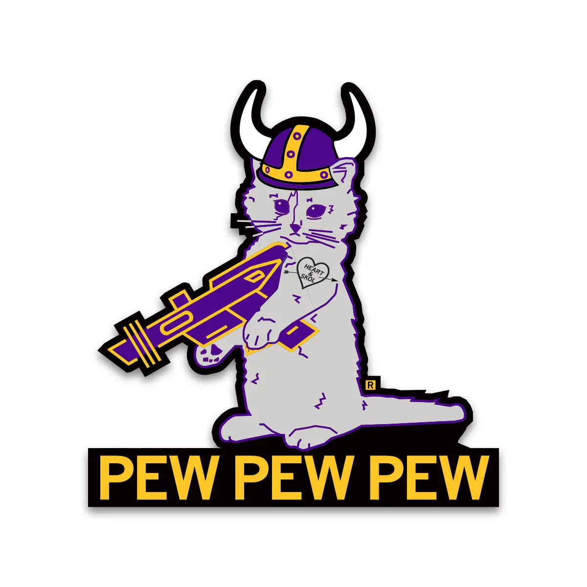 Viking Pew Pew Pew Die-Cut Sticker 1