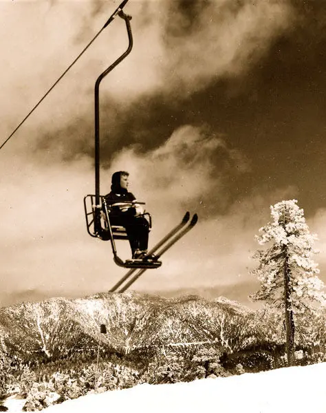 Vintage Ski Photo - Snow Valley's Mile Long Chair Lift 1