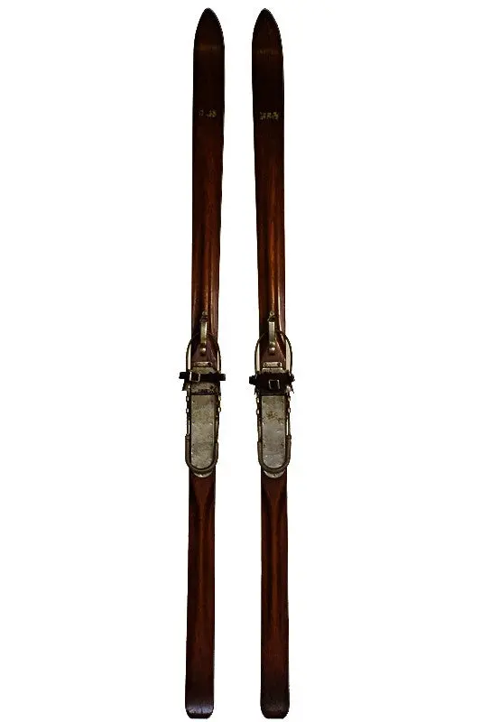 Vintage Wooden Snow King Skis 1