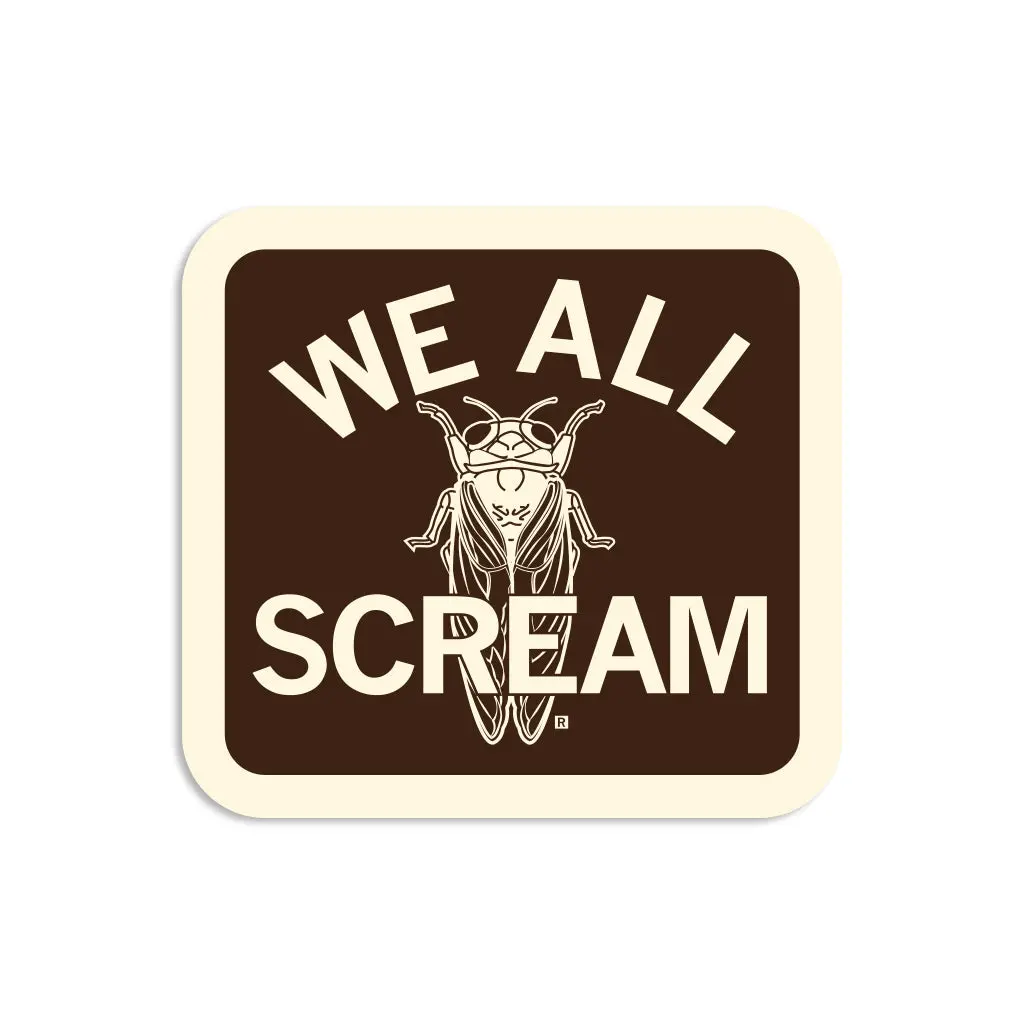 We All Scream Cicada Sticker 1
