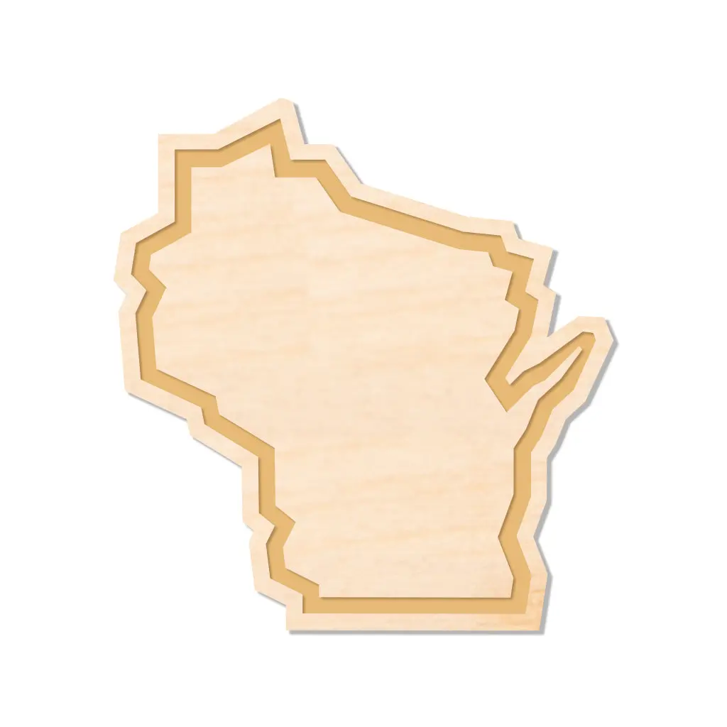 Wisconsin Outline Wood Magnet 1