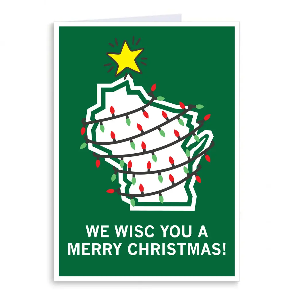 We Wisc You A Merry Christmas Greeting Card 1
