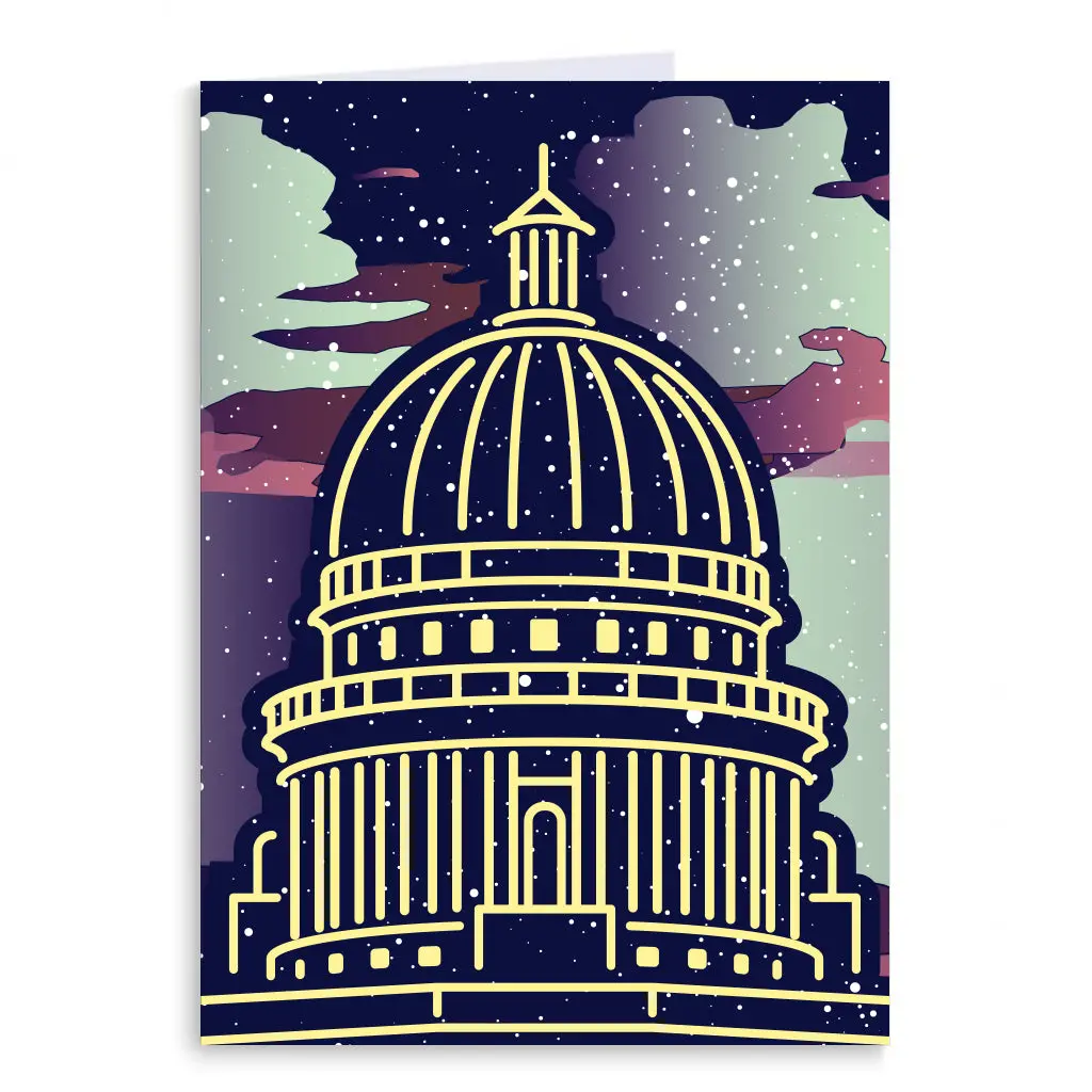 Wi Capitol Holiday Illustration Greeting Card 1