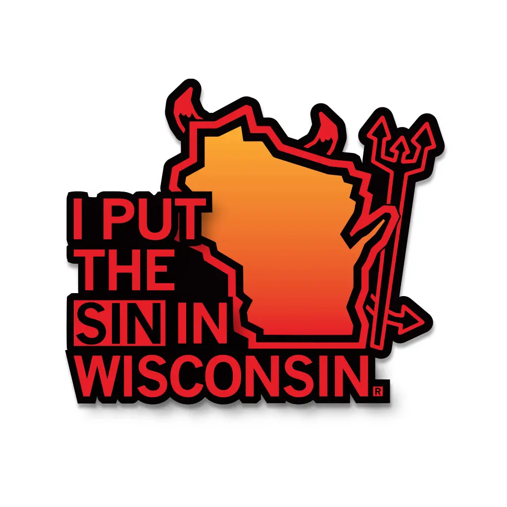 Sin In Wisconsin Die-Cut Sticker 1