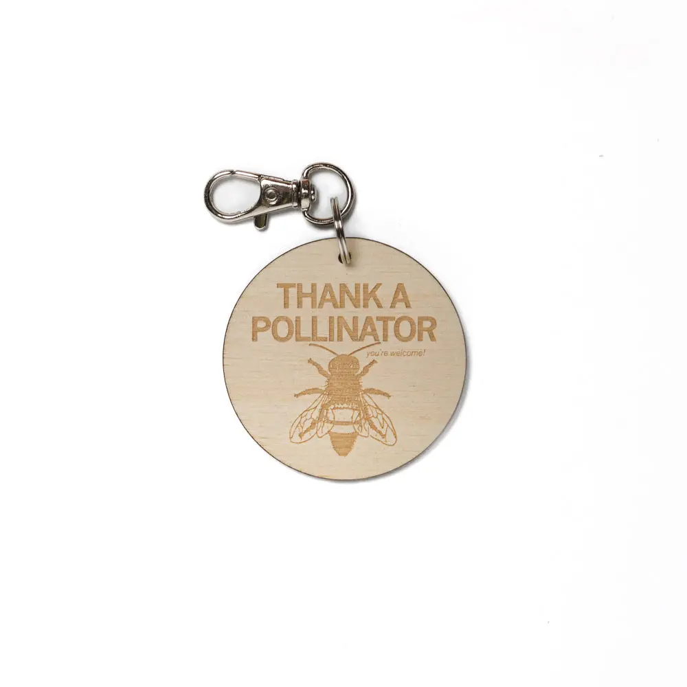 Thank A Pollinator Wood Keychain 1