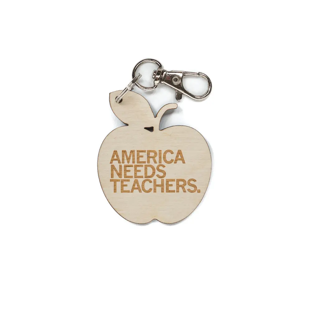 America Needs Teachers Wood Keychain 1