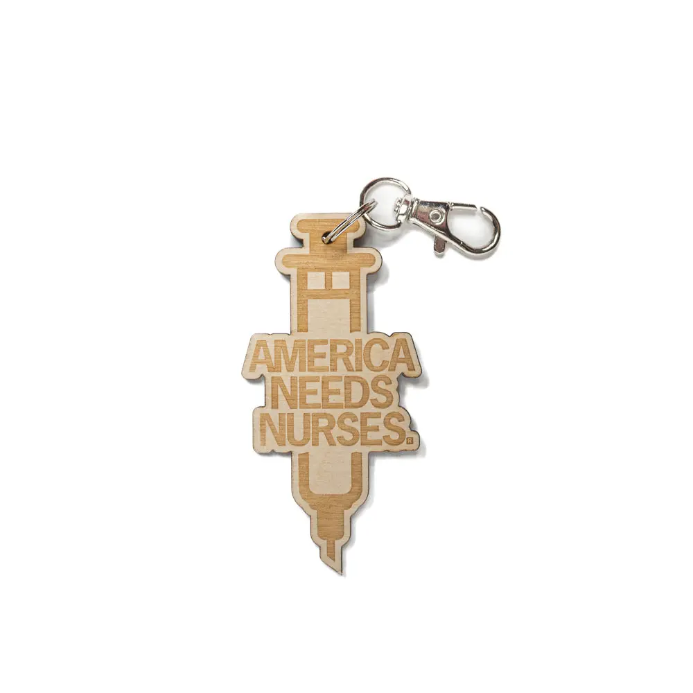 America Needs Nurses Wood Keychain 1