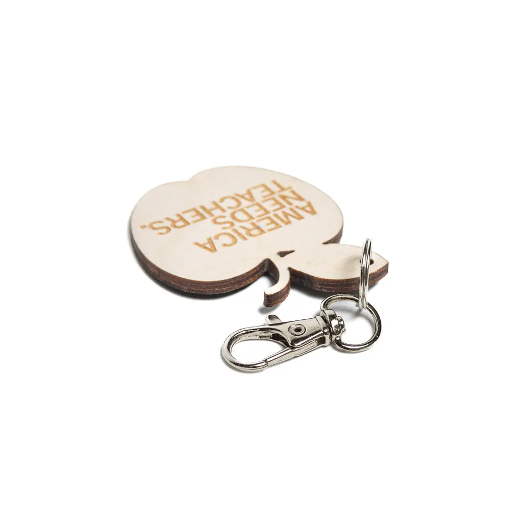 America Needs Teachers Wood Keychain 2