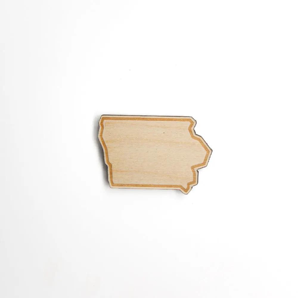 Iowa Outline Wood Magnet 1
