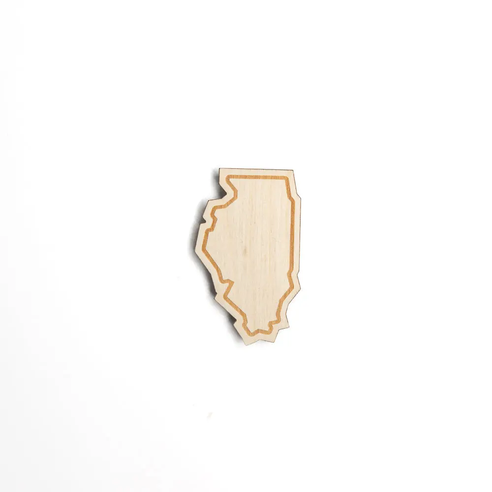 Illinois Outline Wood Magnet 1