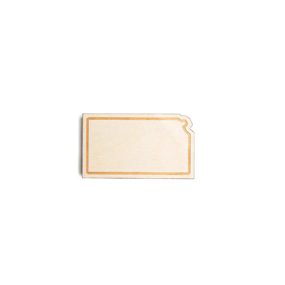 Kansas Outline Wood Magnet 1