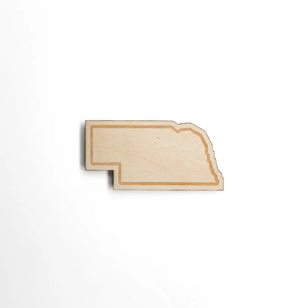 Nebraska Outline Wood Magnet 1