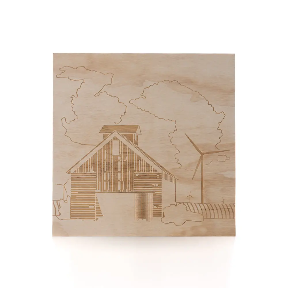 Wind Turbine Engraved Barn Wall Art 1