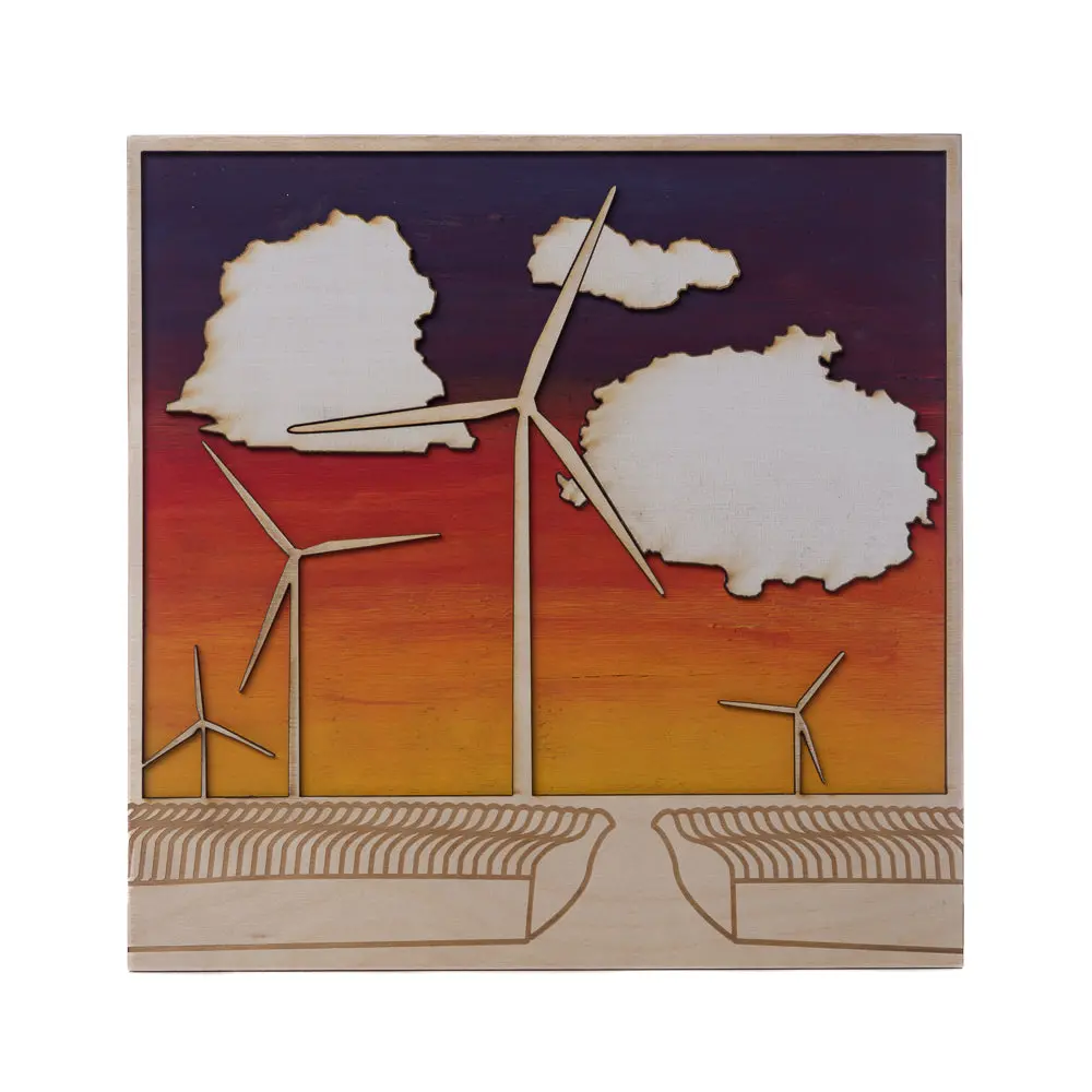 Wind Turbine Pop Piece Fields Wall Art 1