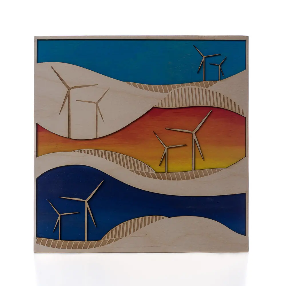 Wind Turbine Pop Piece Wavy Wall Art 1