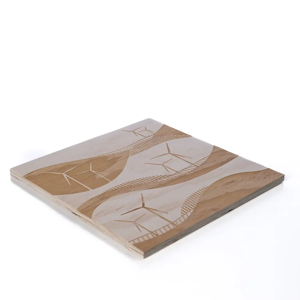 Wind Turbine Engraved Wavy Wall Art 2