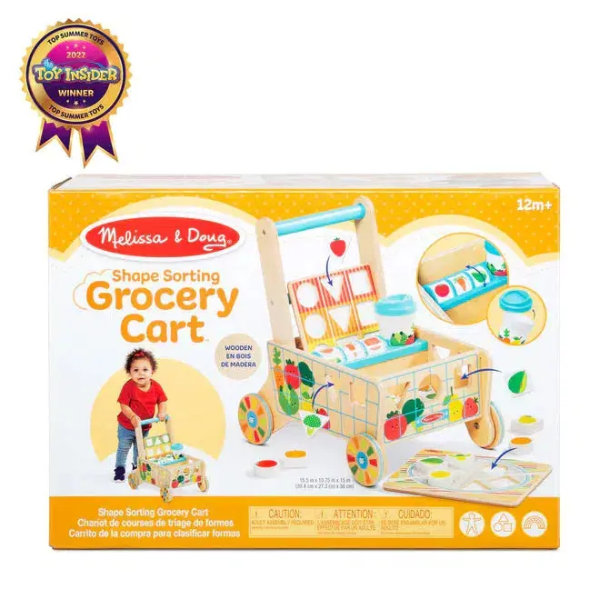 Wooden Shape Sorting Grocery Cart 1