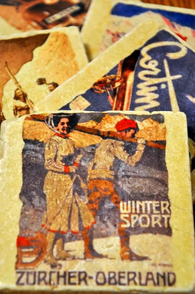Vintage Marble Ski Coaster - Zurcher-Oberland 1