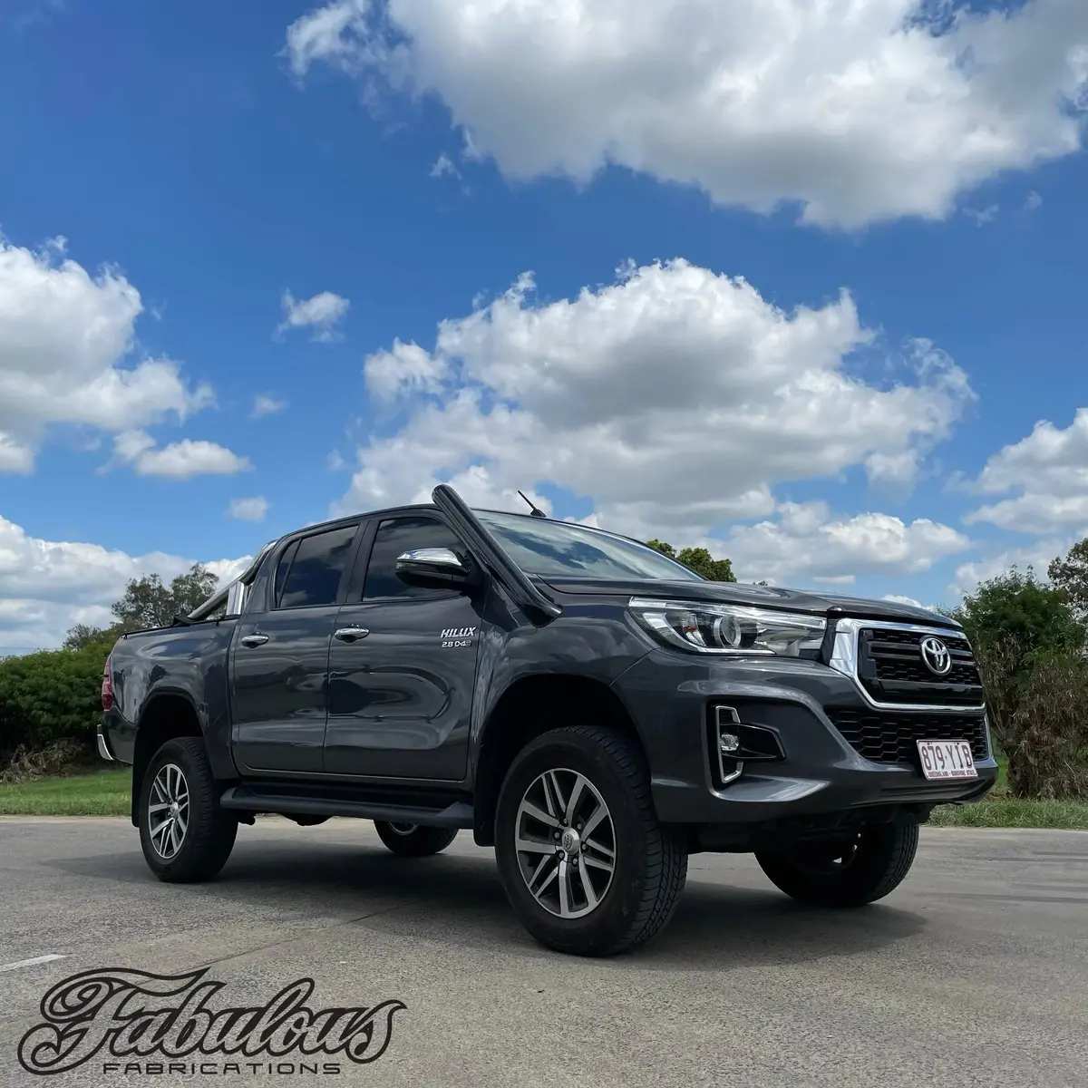 Fabulous Fabrications Toyota Hilux N80 Short / Mid Entry Stainless Snorkel Seamless (Fabulous End Cap) / Mid Entry / Colour Code 1